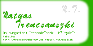 matyas trencsanszki business card